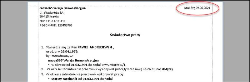 Korekta świadectwa pracy