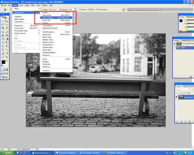Photoshop efekty sepii