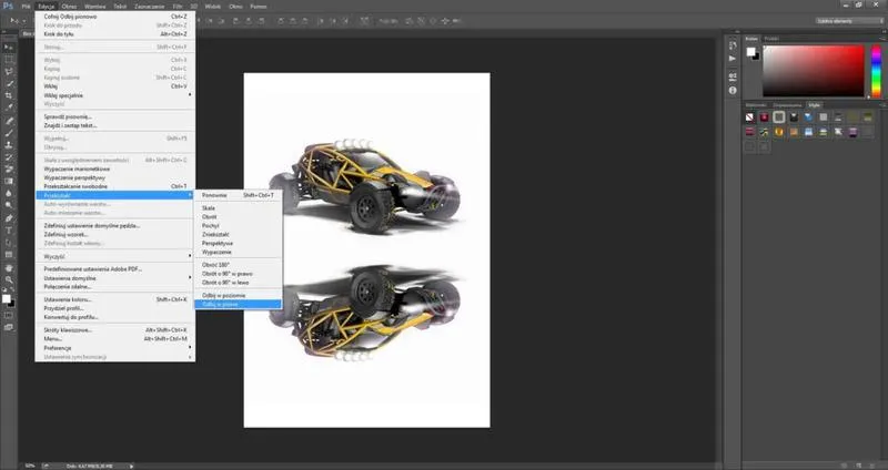 Photoshop odbicie lustrzane
