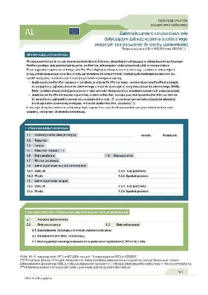 Wypełnianie druku A1